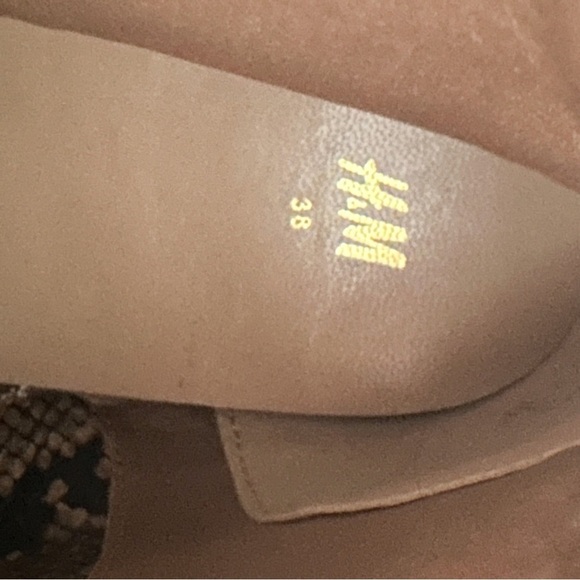 H&M Brown Snakeskin Kitten Heel Booties sz 38 - Picture 10 of 10